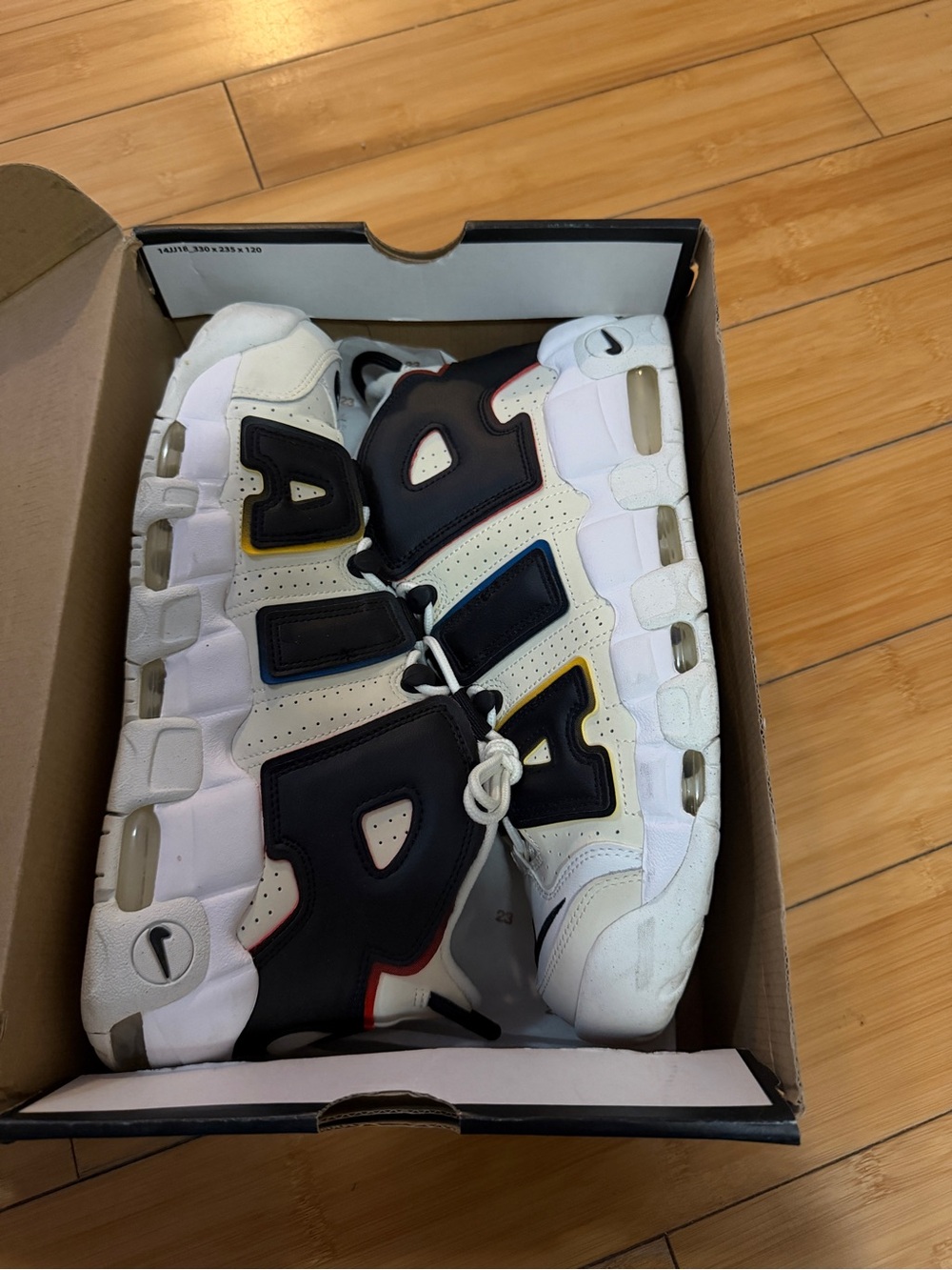 Nike Air Uptempo White Black Multi-Accent